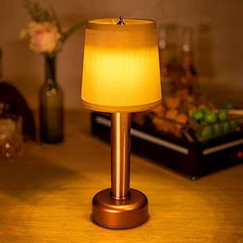 Amazon.co.jp: コードレステーブルランプ、LED金属ポータブル